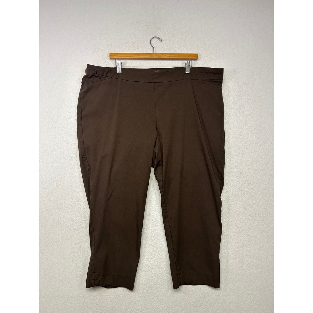 Professional Rebecca Malone Woman Plus 3X Brown Stretch Pull On Capri Pants